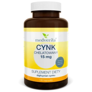 Medverita Chelat Cynku Diglicynian 15mg 180 kapsułek - Studio Zielarskie
