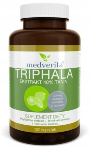 Medverita Triphala ekstrakt 40% tanin 120 kapsułek - Studio Zielarskie