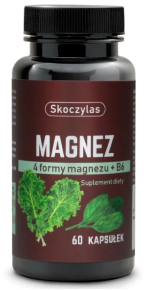 Skoczylas Magnez 4 formy szpinak jarmuż 60 kapsułek - Studio Zielarskie
