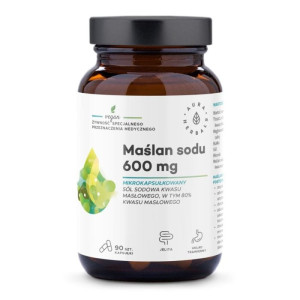AURA HERBALS Maślan sodu mikrokapsułkowany 600mg 90 kapsułek - Studio Zielarskie