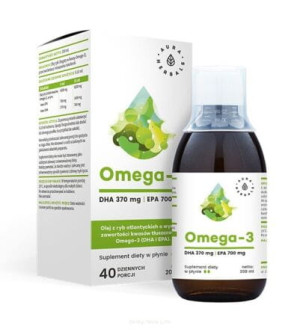 AURA HERBALS Omega 3 (370 mg DHA + 700 mg EPA) płyn 200 ml - Studio Zielarskie