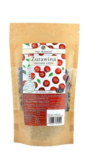 PIĘĆ PRZEMIAN Żurawina słodzona sokiem jabłkowym 250g - Studio Zielarskie