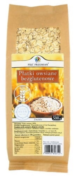 PIĘĆ PRZEMIAN Płatki owsiane 500g - Studio Zielarskie