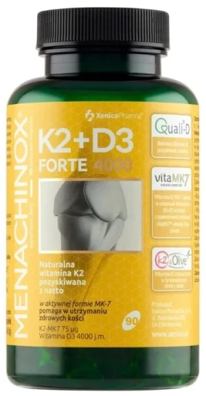 Xenico Menachinox K2 MK7 + D3 Forte 4000 90 kapsułek - Studio Zielarskie