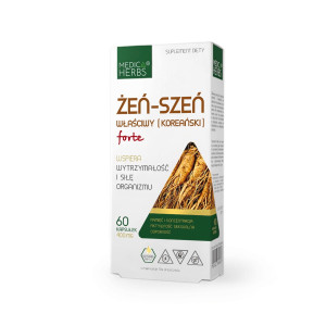 Medica Herbs Żeń-szeń właściwy (koreański) forte 60 kapsułek - Studio Zielarskie