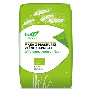 BIO PLANET Mąka z płskurki pełnoziarnista Bio 500g - Studio Zielarskie