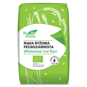 BIO PLANET Mąka ryżowa pełnoziarnista bezglutenowa Bio 500g - Studio Zielarskie