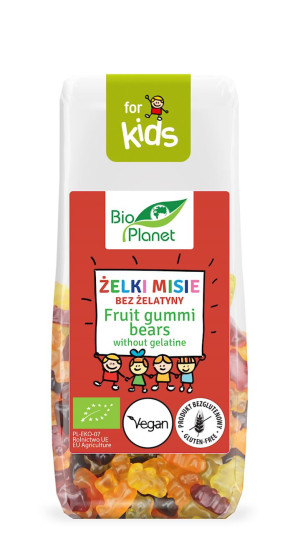 BIO PLANET Żelki misie bez żelatyny bezglutenowe Bio 100g - Studio Zielarskie