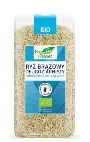 BIO PLANET Ryż brązowy długoziarnisty bezglutenowy Bio 500g - Studio Zielarskie