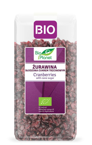 BIO PLANET Żurawina słodzona cukrem trzcinowym Bio 400g - Studio Zielarskie