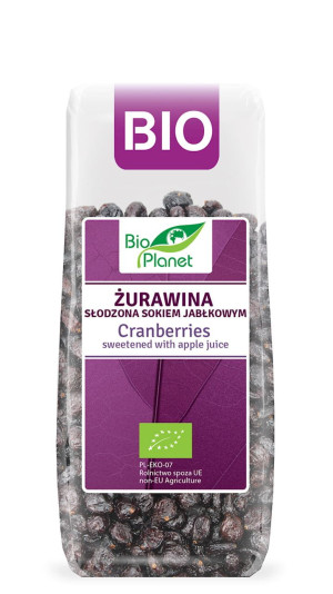 BIO PLANET Żurawina słodzona sokiem jabłkowym Bio 100g - Studio Zielarskie