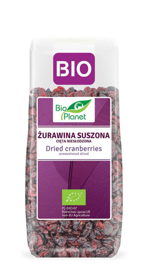 BIO PLANET Żurawina suszona cięta niesłodzona Bio 100g - Studio Zielarskie