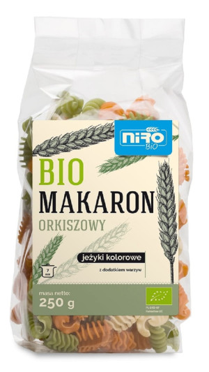 NIRO Makaron (orkiszowy kolorowy) jeżyki Bio 250g - Studio Zielarskie