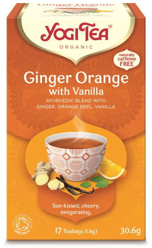 YOGI TEA Herbatka imbirowo-pomarańczowa z wanilią (Ginger Orange with Vanilla) Bio (17x1,8g) - Studio Zielarskie