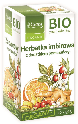 APOTHEKE Herbatka imbir-pomarańcza Bio 20 saszetek - Studio Zielarskie
