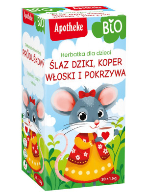 APOTHEKE Herbatka dla dzieci Ślaz dziki, koper włoski i pokrzywa Bio 20 saszetek - Studio Zielarskie
