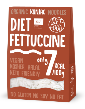 DIET-FOOD Makaron (konjac) Fettuccine bezglutenowy Bio 385g (300g) - Studio Zielarskie