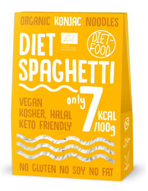 DIET-FOOD Makaron (konjac) Spaghetti bezglutenowy Bio 385g (300g) - Studio Zielarskie
