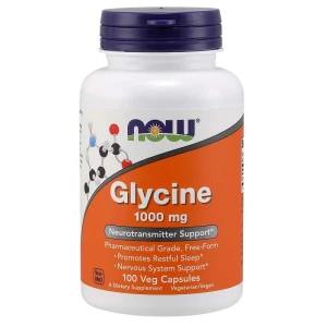 NOW FOODS Glycine 1000mg 100 kapsułek - Studio Zielarskie