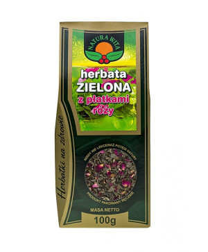 NATURA WITA Herbata zielona z płatkami róży 100g - Studio Zielarskie