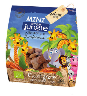 BIO ANIA Ciastka kakaowe Mini jungle Bio 100g - Studio Zielarskie