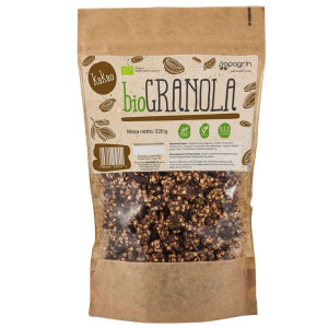 PAPAGRIN Granola z kakao bez cukru bezglutenowa Bio 320g - Studio Zielarskie