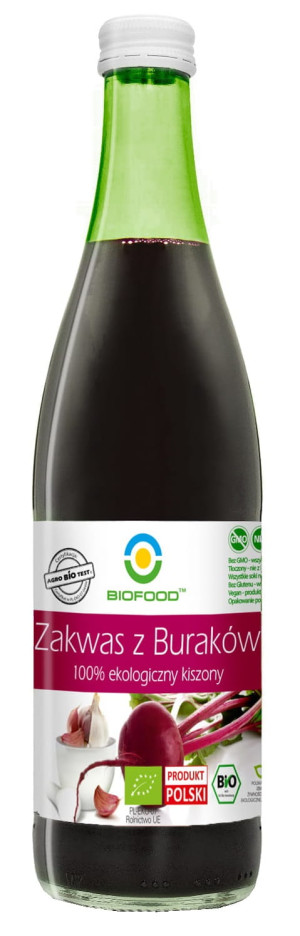 BIO FOOD Zakwas z buraków kiszonych bezglutenowy BIO 500ml - Studio Zielarskie