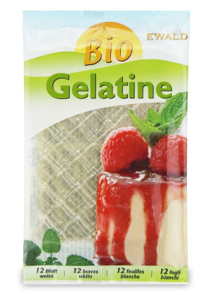 EWALD Żelatyna w listkach (12 listków) BIO 20g - Studio Zielarskie