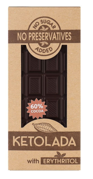 KETOLADA Czekolada keto bez dodatku cukru 100g - Studio Zielarskie
