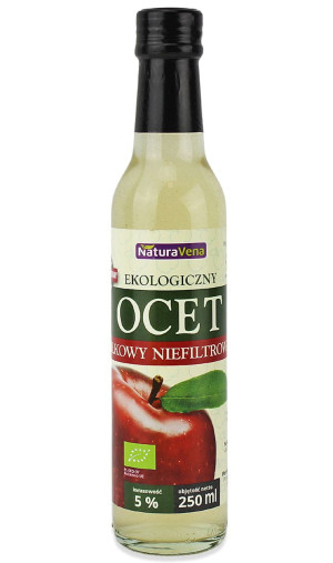 NATURAVENA Ocet jabłkowy 5% niefiltrowany BIO 250ml - Studio Zielarskie