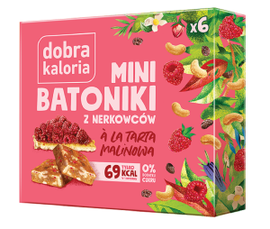 DOBRA KALORIA Batoniki mini z nerkowcw a'la tarta malinowa (6x17g) 102g - Studio Zielarskie
