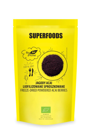 BIO PLANET Jagody acai liofilizowane sproszkowane Bio 100g - Studio Zielarskie