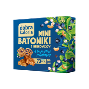 DOBRA KALORIA Mini batoniki a'la muffin jagodowe z nerkowców (6x17g) - Studio Zielarskie