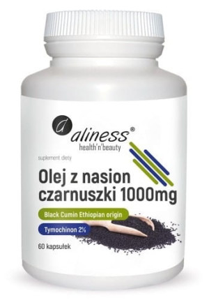 ALINESS Olej z nasion czarnuszki 1000mg 60 kapsułek - Studio Zielarskie