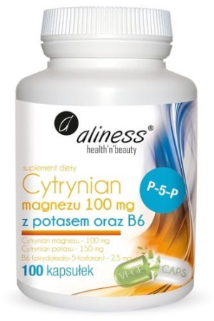 ALINESS Cytrynian magnezu z potasem i witaminą B6 100 kapsułek - Studio Zielarskie