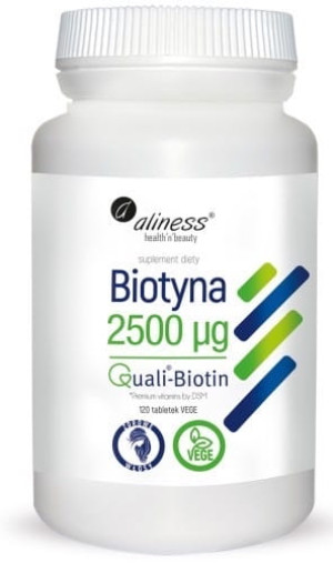 ALINESS Biotyna 2500mcg QualiBiotin 120 tabletek - Studio Zielarskie