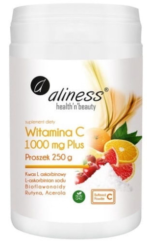 ALINESS Witamina C 1000 Plus proszek 250g - Studio Zielarskie