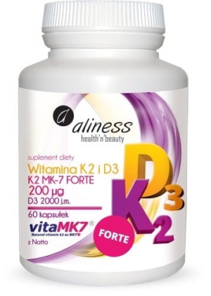 ALINESS Witamina K2+D3 Forte 60 kapsułek - Studio Zielarskie
