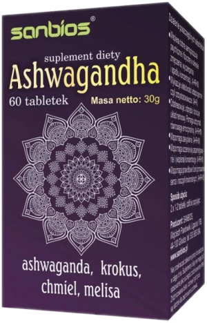 SANBIOS Ashwagandha 60 tabletek - Studio Zielarskie