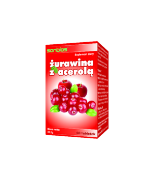 SANBIOS Żurawina z Acerolą 60 tabletek - Studio Zielarskie