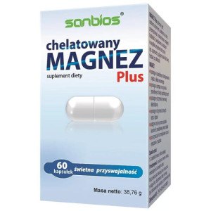 SANBIOS Magnez Plus Chelatowy 60 tabletek - Studio Zielarskie
