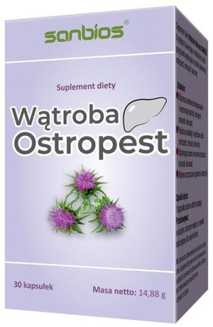 SANBIOS Wątroba ostropest 30 kapsułek - Studio Zielarskie
