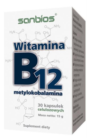 Sanbios Witamina B12 metylokobalamina 30 kapsułek - Studio Zielarskie