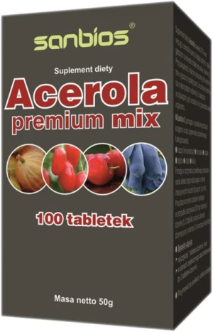 SANBIOS Acerola Premium mix tabletki 100 tabletek - Studio Zielarskie