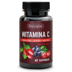 Skoczylas Witamina C Dzika Róża Aronia Acerola 60 kapsułek - Studio Zielarskie
