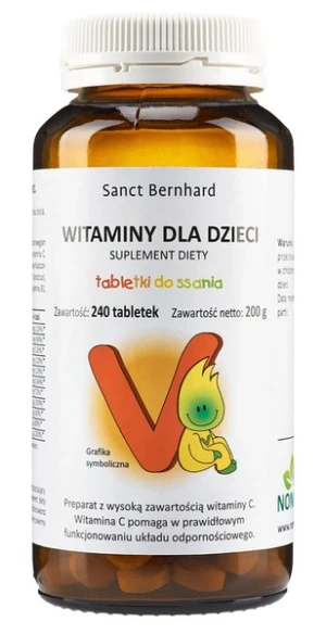 NOMAK Witaminy dla dzieci 240 tabletek do ssania - Studio Zielarskie