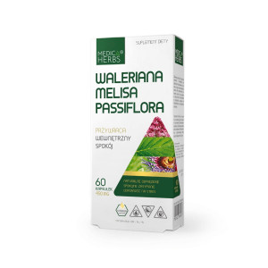 Medica Herbs Waleriana + Melisa + Passiflora 60 kapsułek - Studio Zielarskie