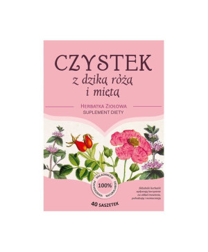 Herbarium św. Franciszka Herbatka CZYSTEK z dziką różą i miętą 40 saszetek - Studio Zielarskie