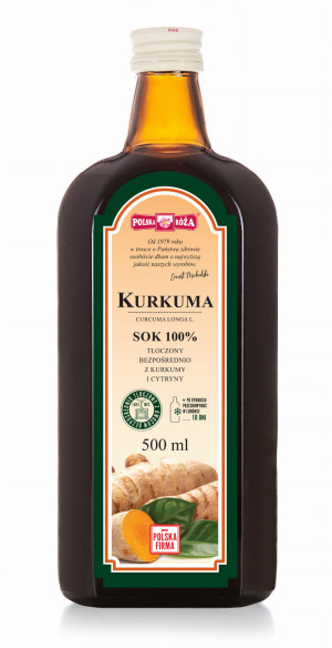Polska Róża Kurkuma 100% sok z cytryną 500ml - Studio Zielarskie