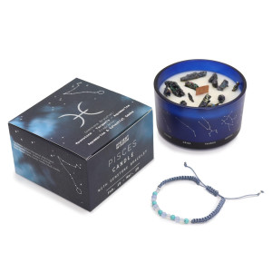 Świeca zodiak z bransoletką RYBY - Studio Zielarskie
